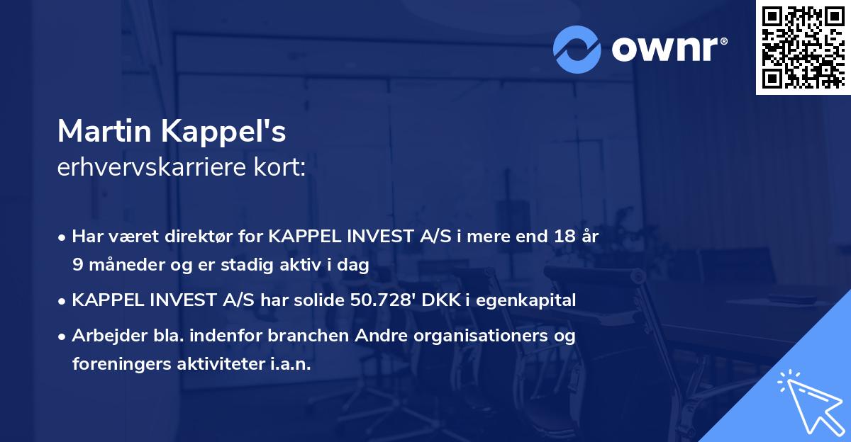 Martin Kappel's erhvervskarriere kort