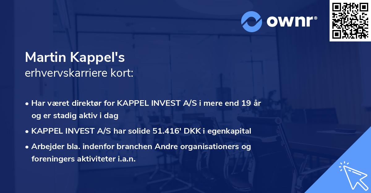 Martin Kappel's erhvervskarriere kort