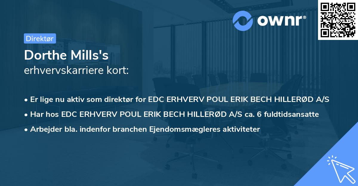 Dorthe Mills's erhvervskarriere kort