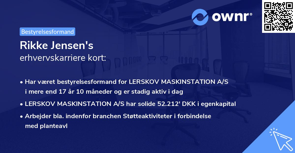 Rikke Jensen's erhvervskarriere kort