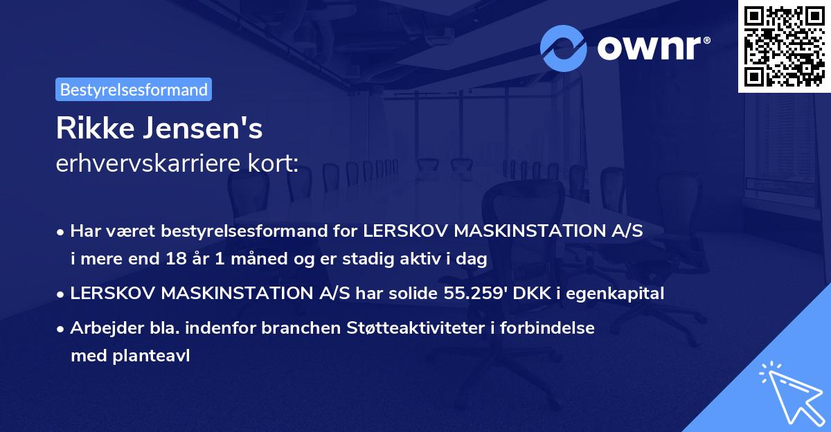 Rikke Jensen's erhvervskarriere kort