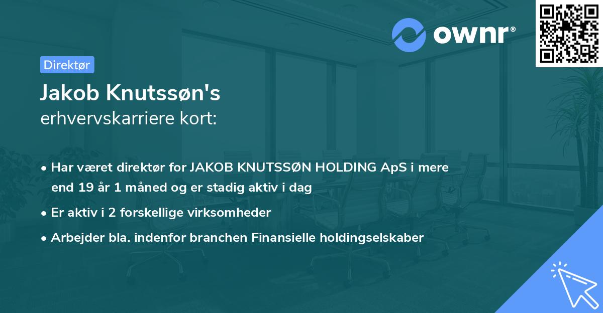 Jakob Knutssøn's erhvervskarriere kort