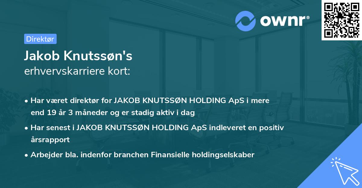 Jakob Knutssøn's erhvervskarriere kort