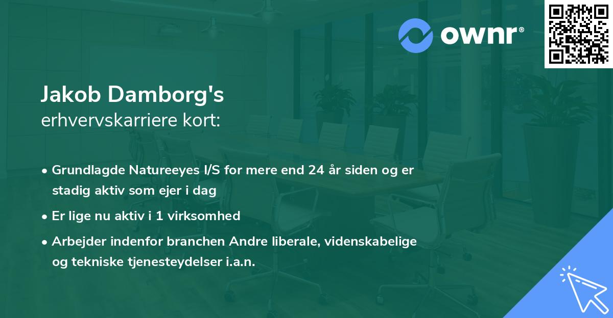 Jakob Damborg's erhvervskarriere kort