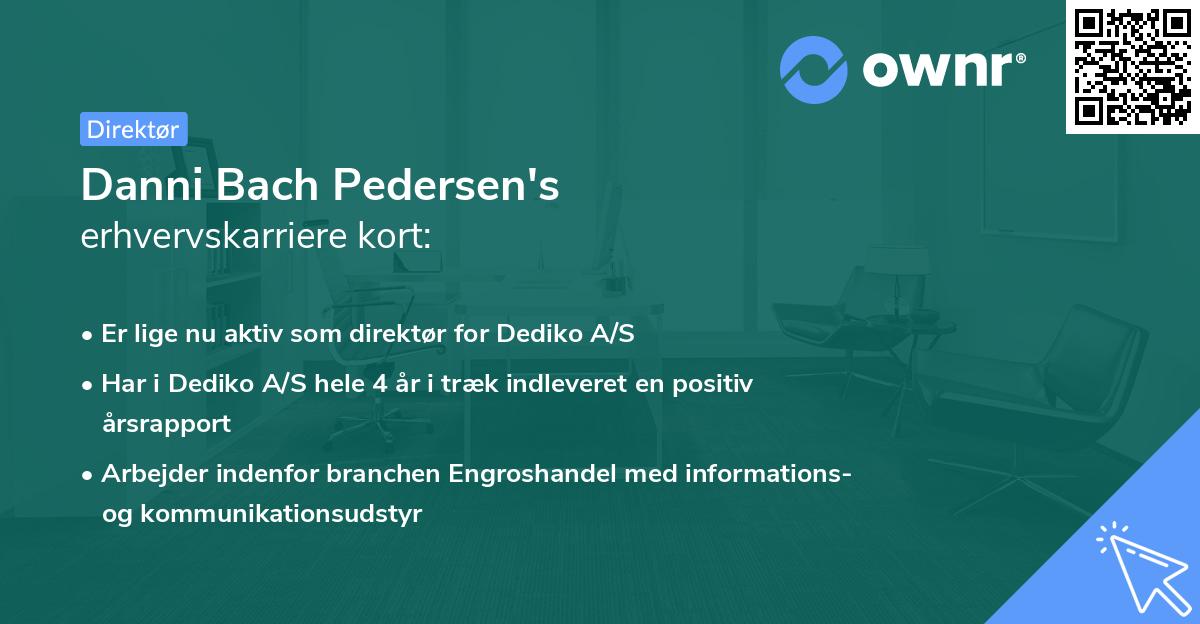 Danni Bach Pedersen's erhvervskarriere kort