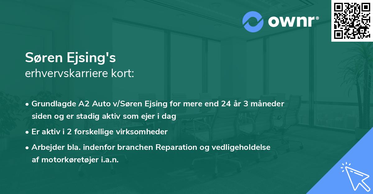 Søren Ejsing's erhvervskarriere kort