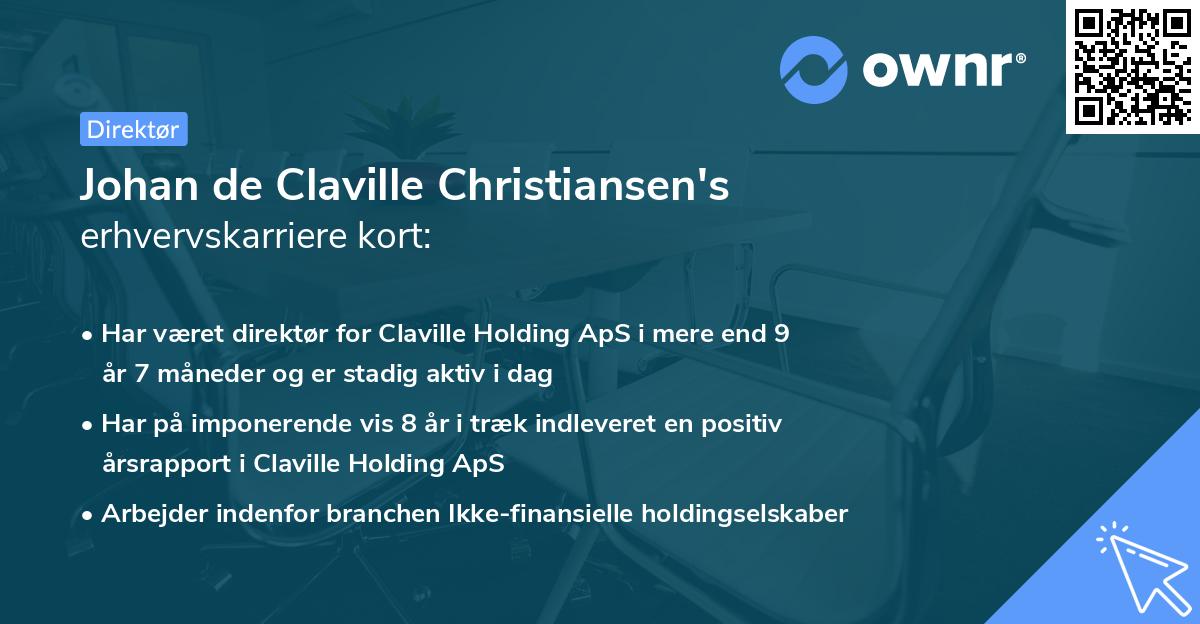 Johan de Claville Christiansen's erhvervskarriere kort