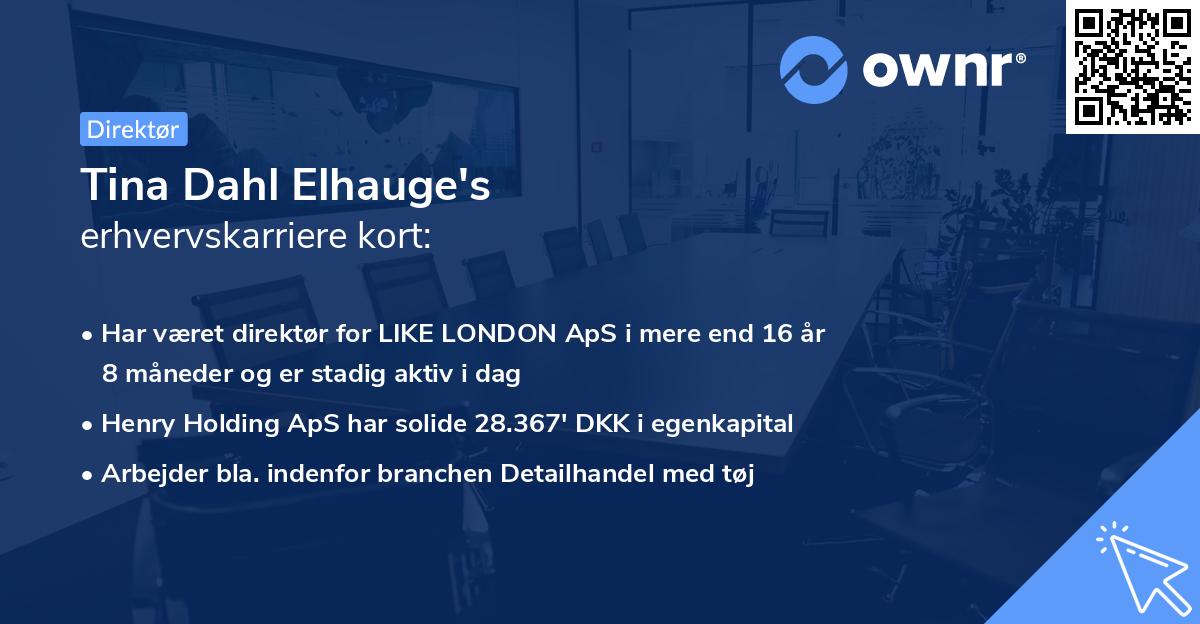 Tina Dahl Elhauge's erhvervskarriere kort