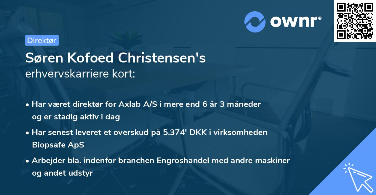 Søren Kofoed Christensen's erhvervskarriere kort