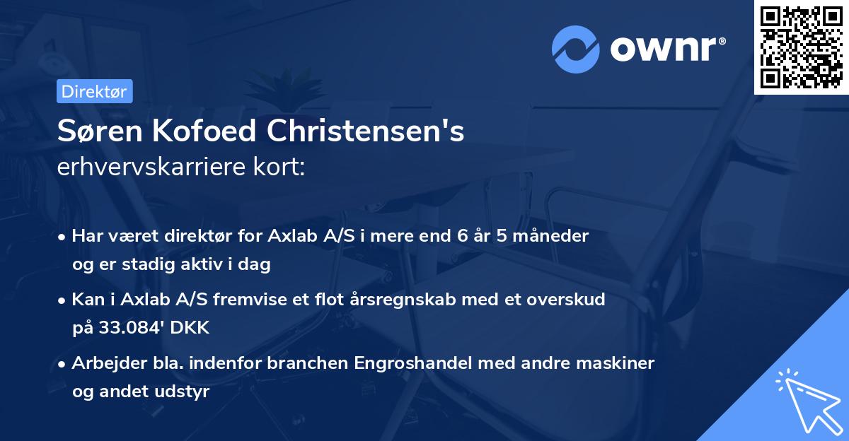 Søren Kofoed Christensen's erhvervskarriere kort