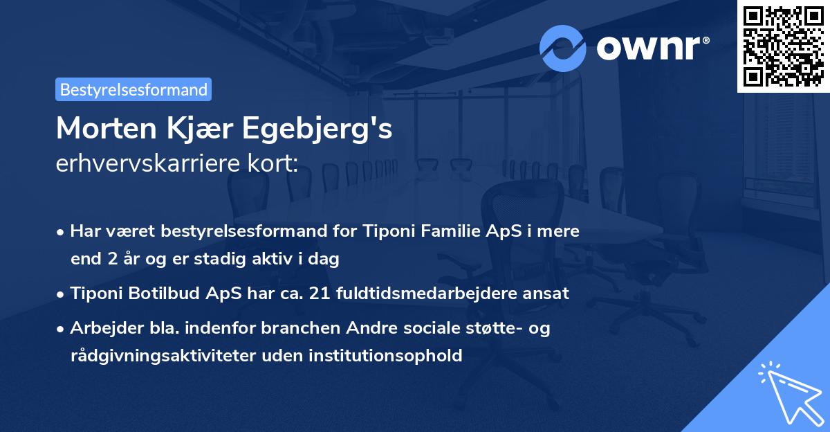 Morten Kjær Egebjerg's erhvervskarriere kort