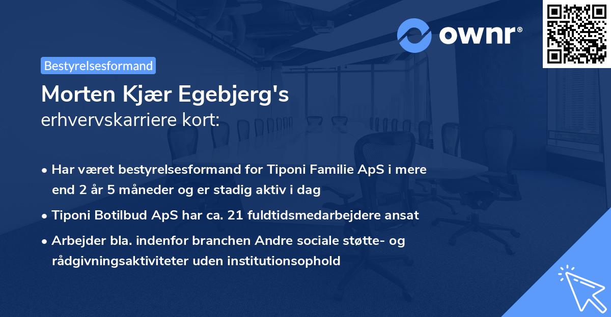 Morten Kjær Egebjerg's erhvervskarriere kort