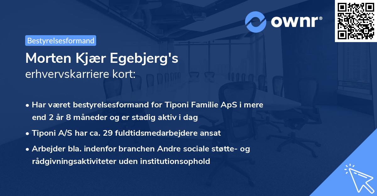 Morten Kjær Egebjerg's erhvervskarriere kort