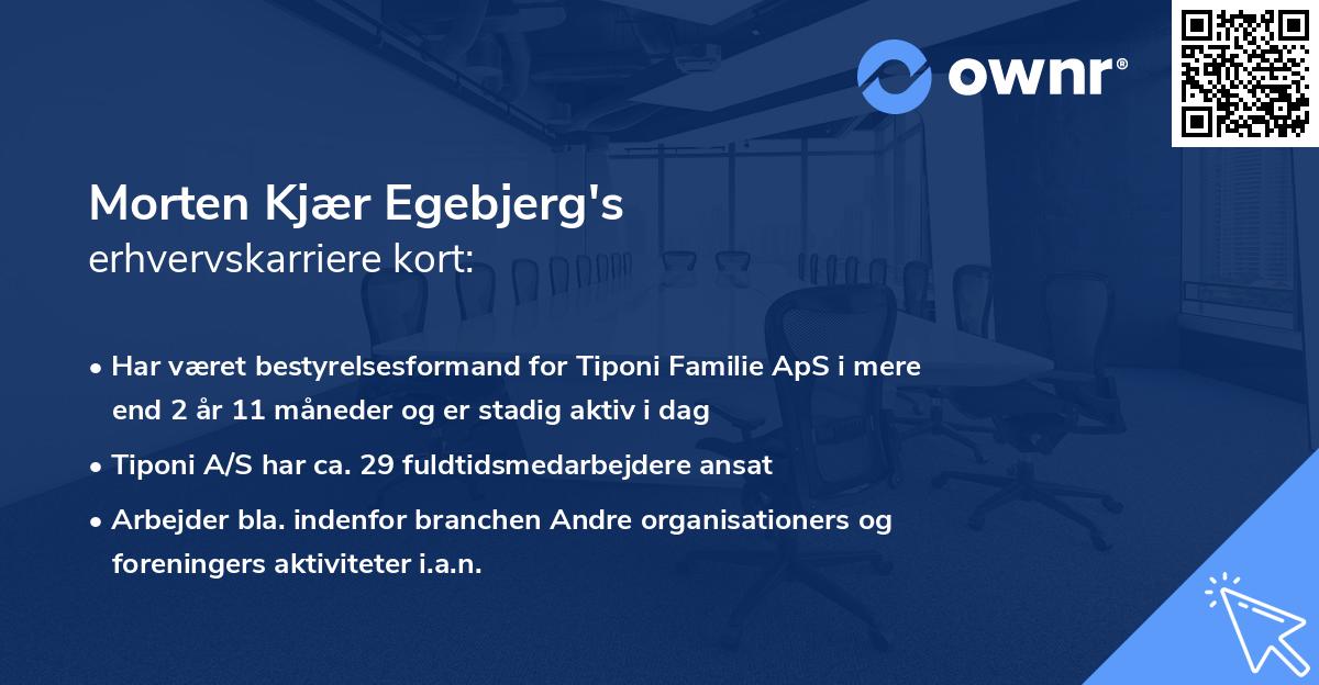 Morten Kjær Egebjerg's erhvervskarriere kort