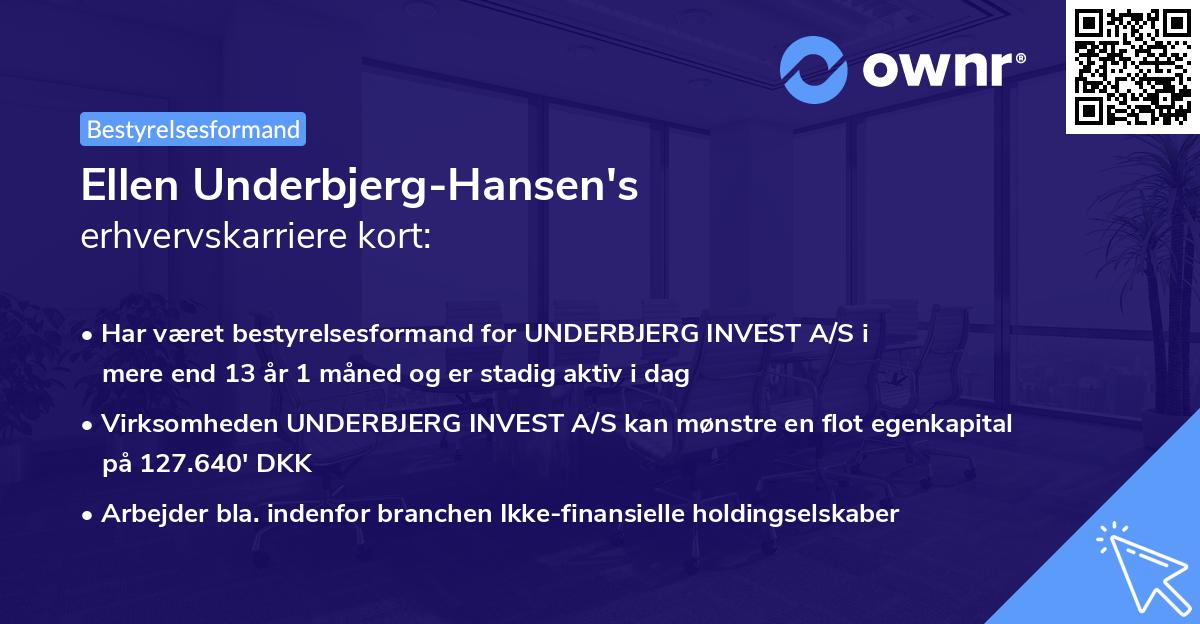Ellen Underbjerg-Hansen's erhvervskarriere kort