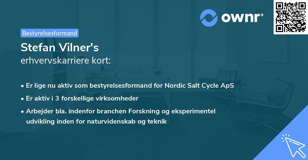 Stefan Vilner's erhvervskarriere kort