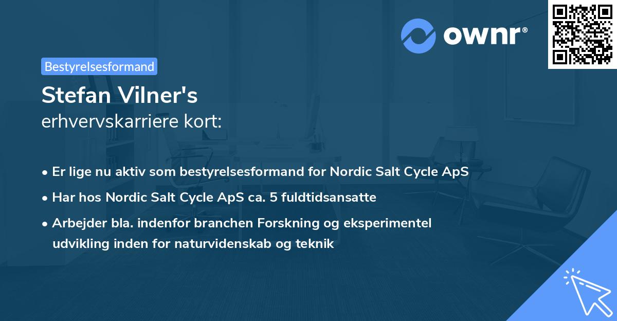 Stefan Vilner's erhvervskarriere kort