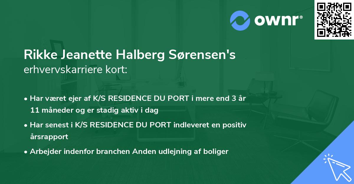 Rikke Jeanette Halberg Sørensen's erhvervskarriere kort