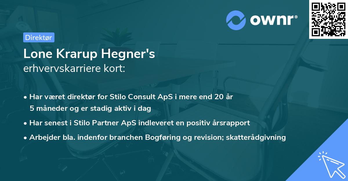 Lone Krarup Hegner's erhvervskarriere kort