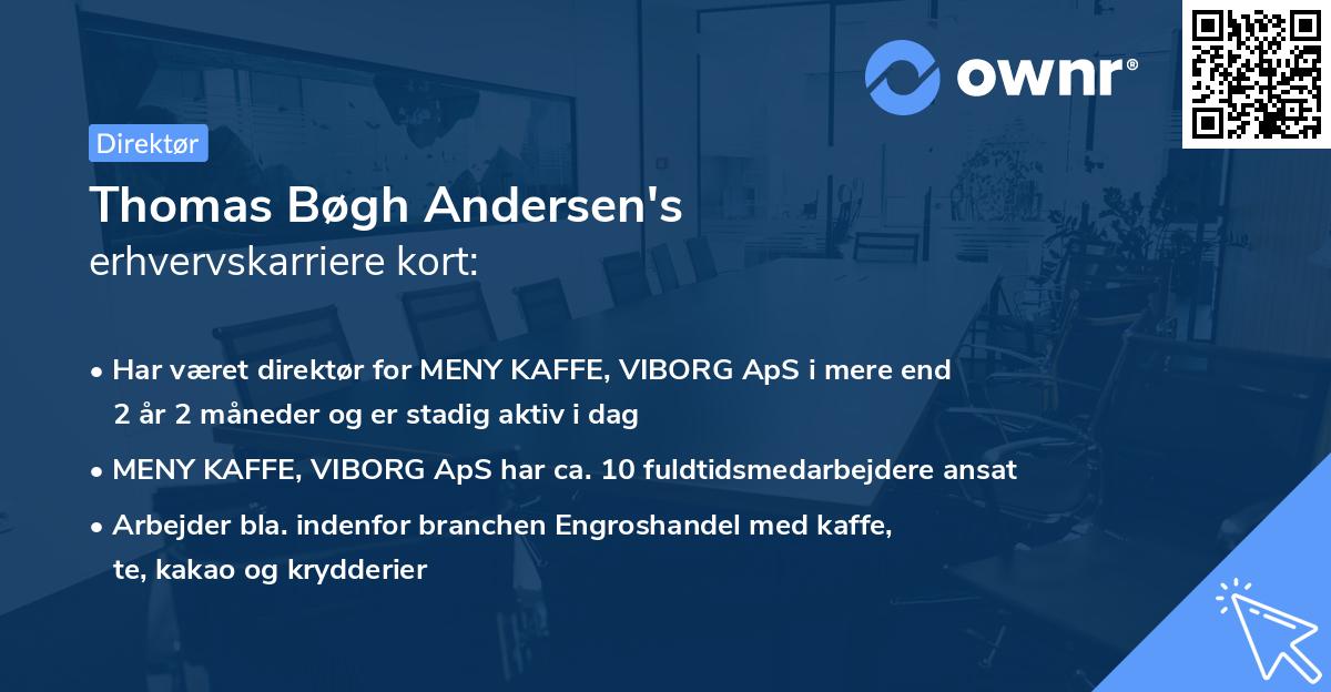 Thomas Bøgh Andersen's erhvervskarriere kort