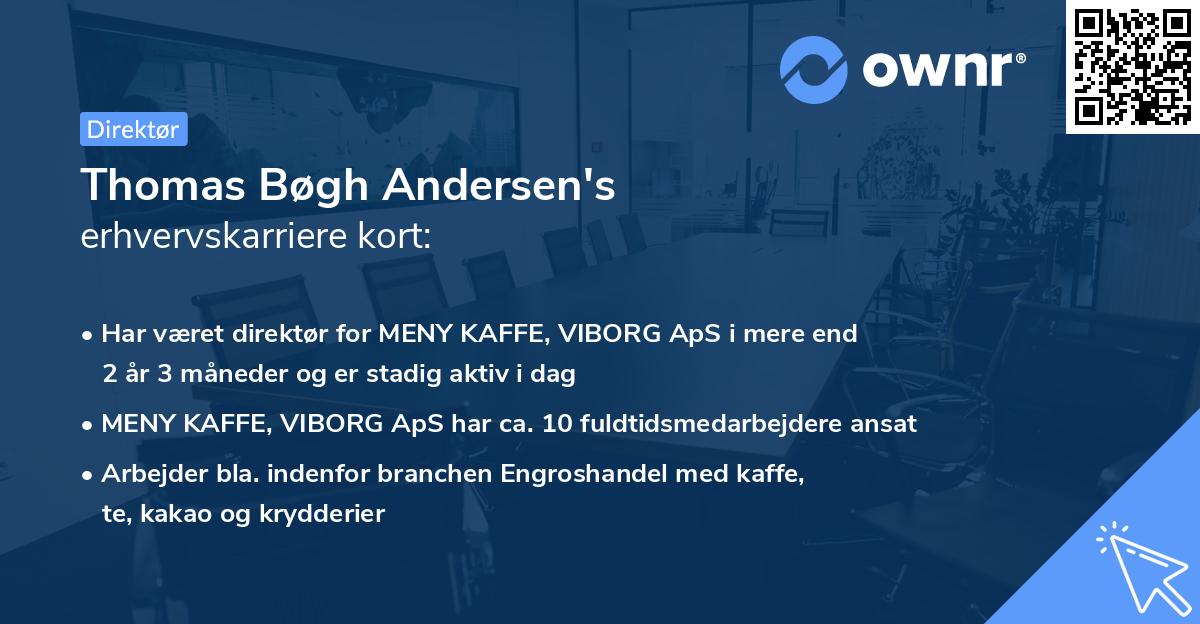Thomas Bøgh Andersen's erhvervskarriere kort