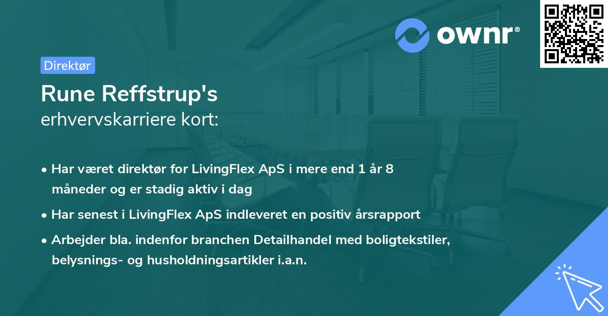Rune Reffstrup's erhvervskarriere kort