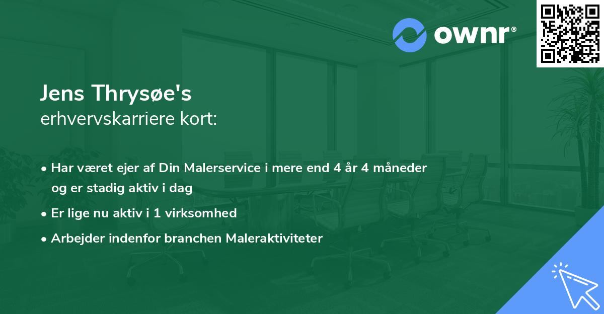 Jens Thrysøe's erhvervskarriere kort