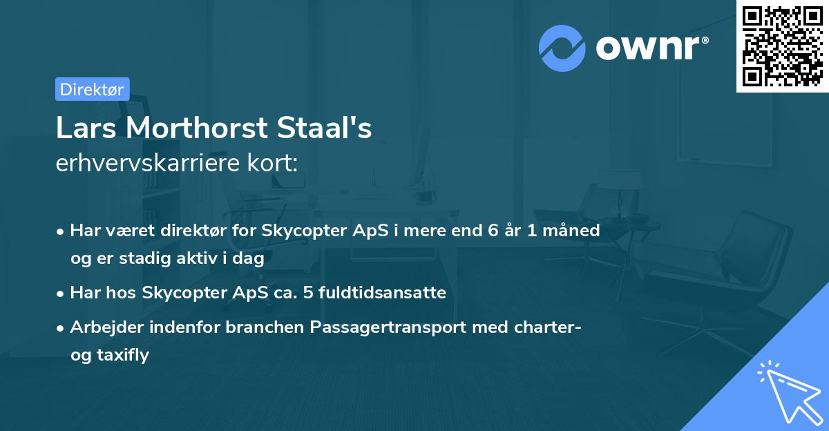 Lars Morthorst Staal's erhvervskarriere kort