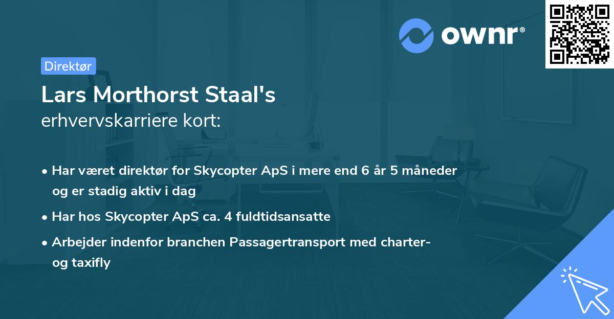 Lars Morthorst Staal's erhvervskarriere kort