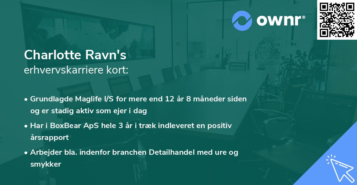 Charlotte Ravn's erhvervskarriere kort