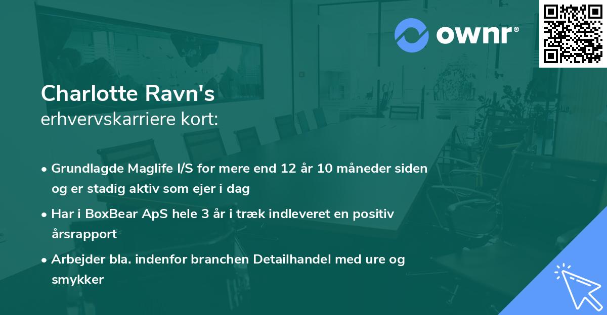 Charlotte Ravn's erhvervskarriere kort