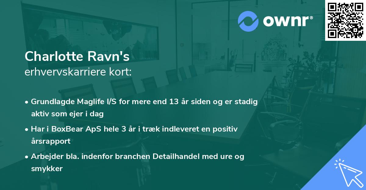 Charlotte Ravn's erhvervskarriere kort