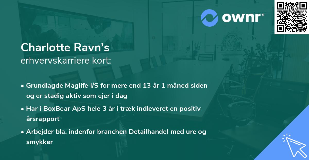 Charlotte Ravn's erhvervskarriere kort