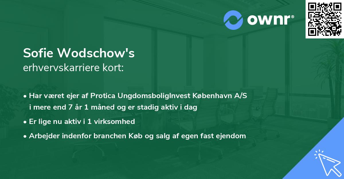 Sofie Wodschow's erhvervskarriere kort