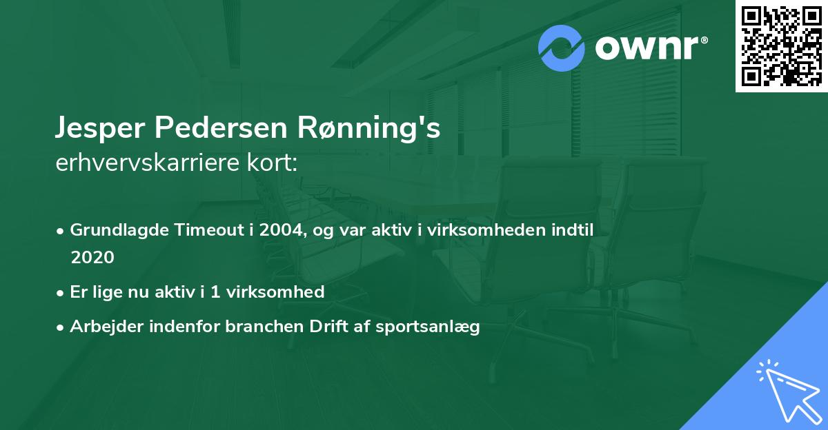 Jesper Pedersen Rønning's erhvervskarriere kort