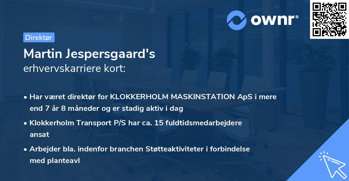 Martin Jespersgaard's erhvervskarriere kort