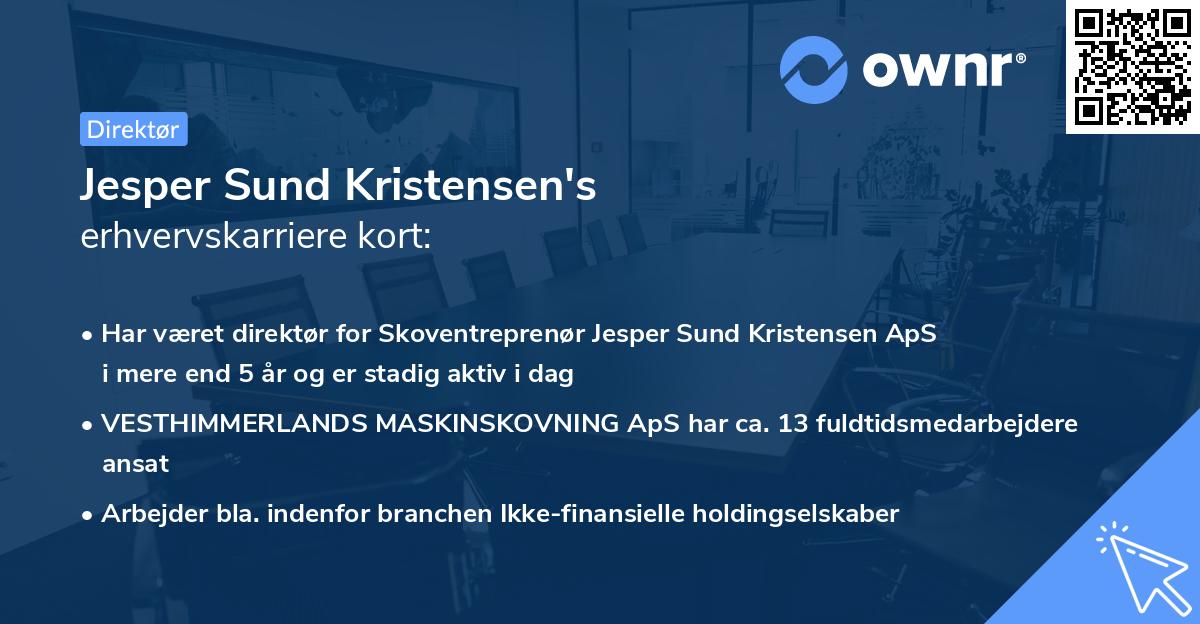 Jesper Sund Kristensen's erhvervskarriere kort