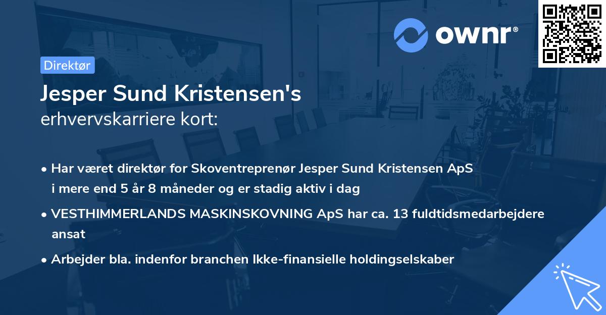 Jesper Sund Kristensen's erhvervskarriere kort
