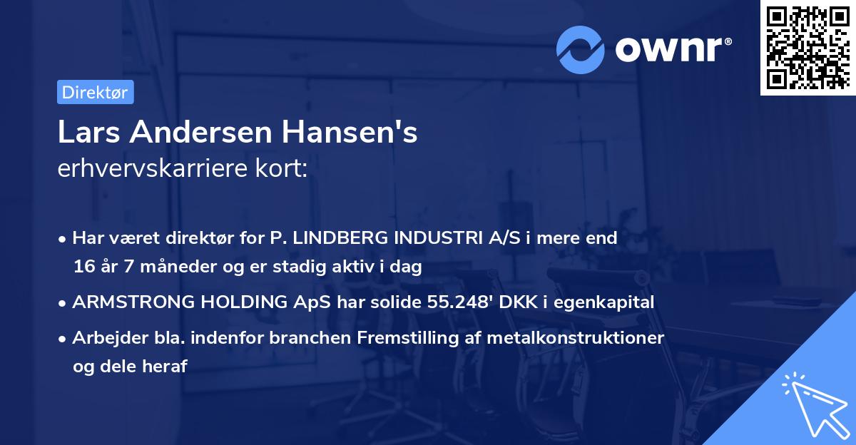 Lars Andersen Hansen's erhvervskarriere kort