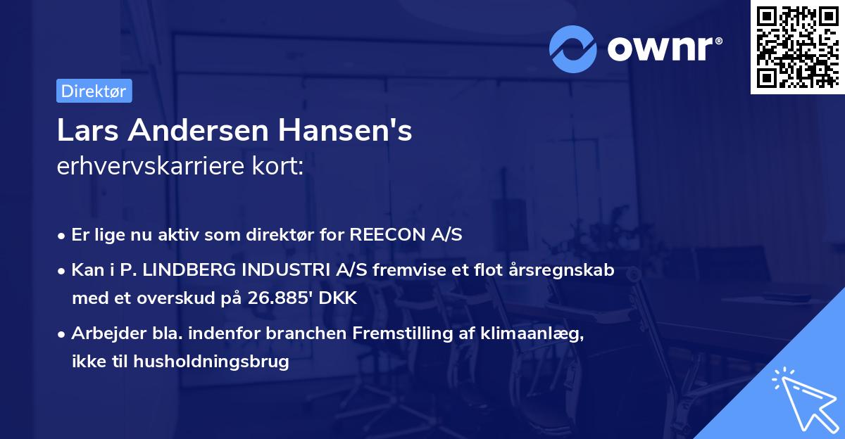 Lars Andersen Hansen's erhvervskarriere kort