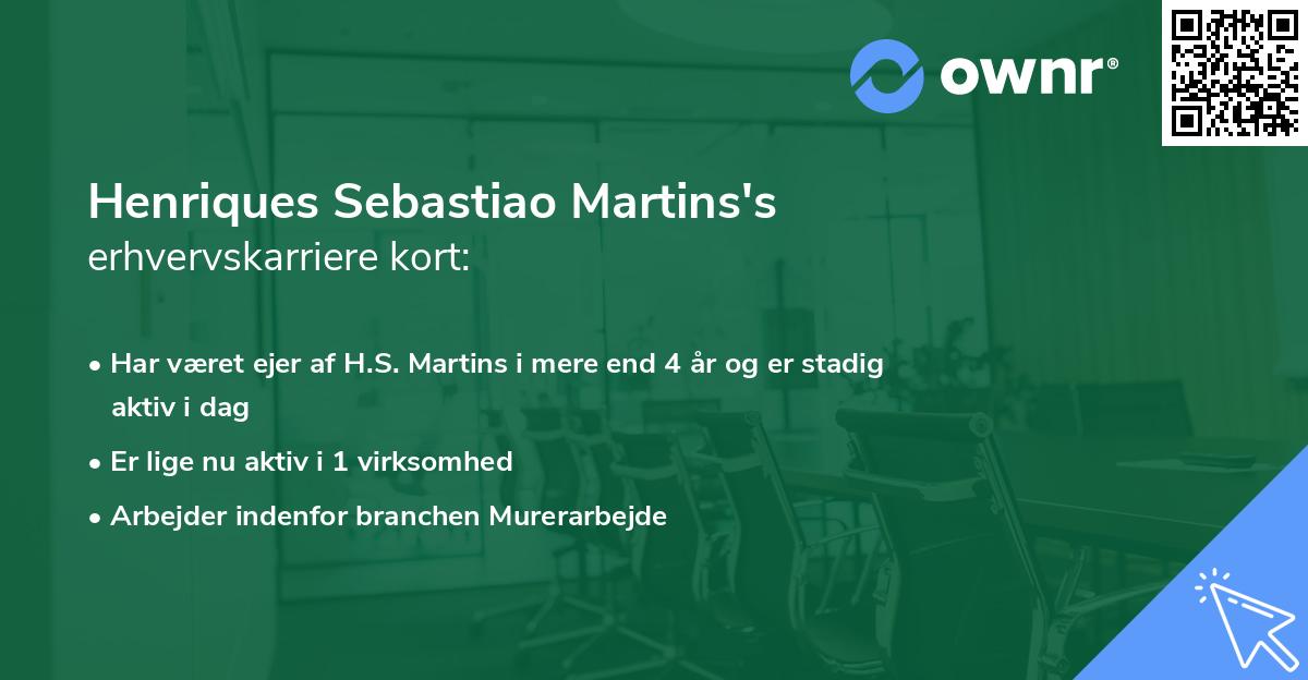 Henriques Sebastiao Martins's erhvervskarriere kort