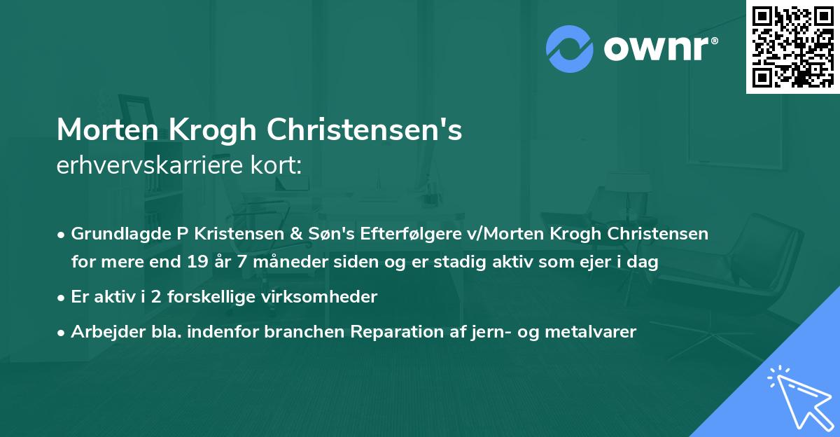 Morten Krogh Christensen's erhvervskarriere kort
