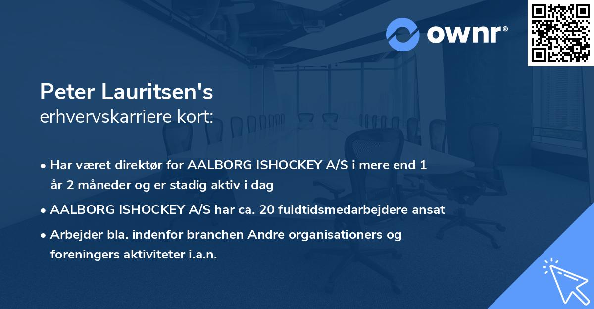 Peter Lauritsen's erhvervskarriere kort