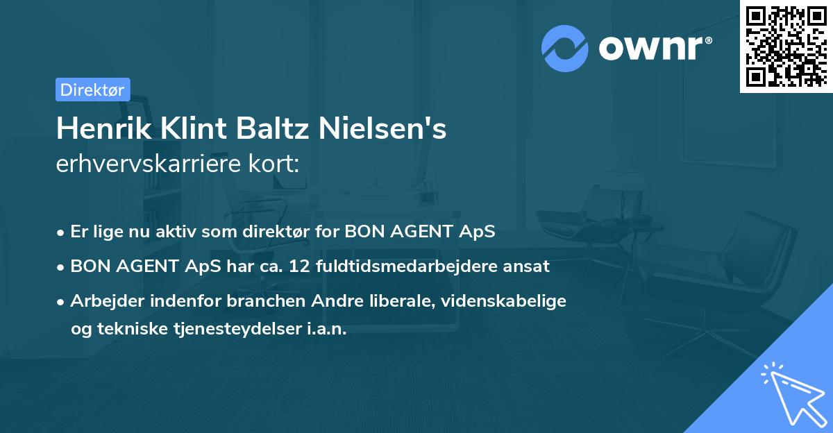 Henrik Klint Baltz Nielsen's erhvervskarriere kort