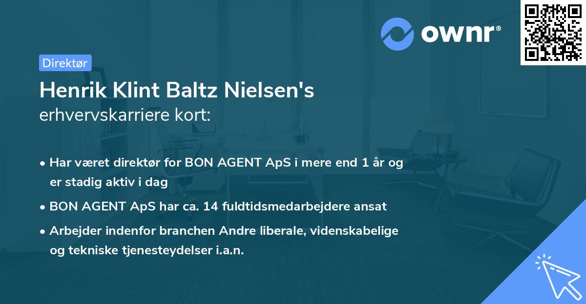 Henrik Klint Baltz Nielsen's erhvervskarriere kort
