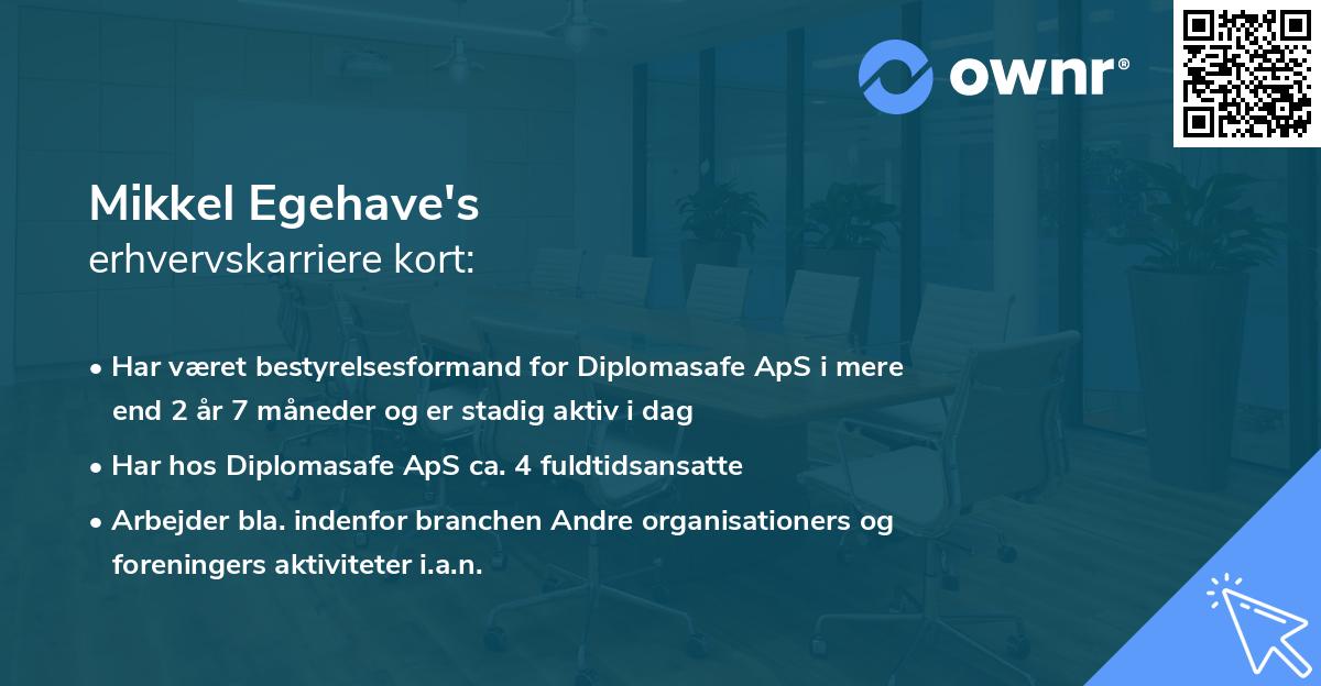 Mikkel Egehave's erhvervskarriere kort
