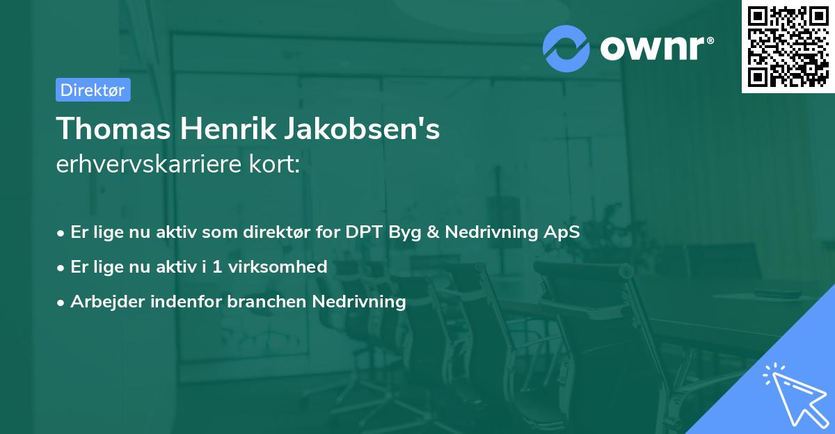 Thomas Henrik Jakobsen's erhvervskarriere kort