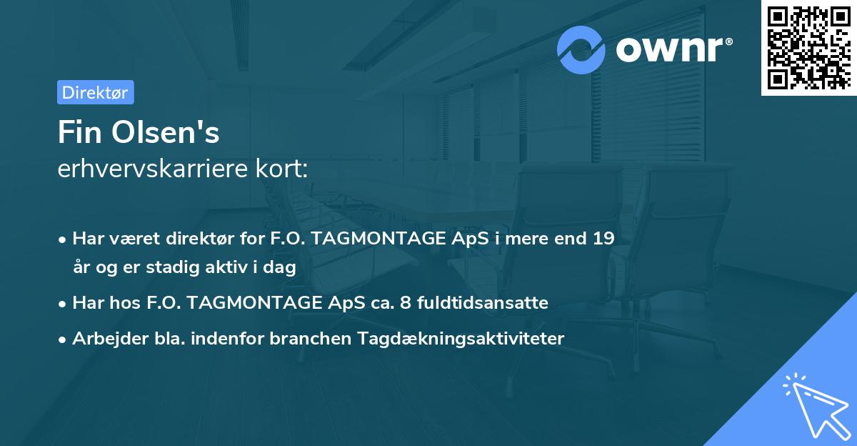 Fin Olsen's erhvervskarriere kort