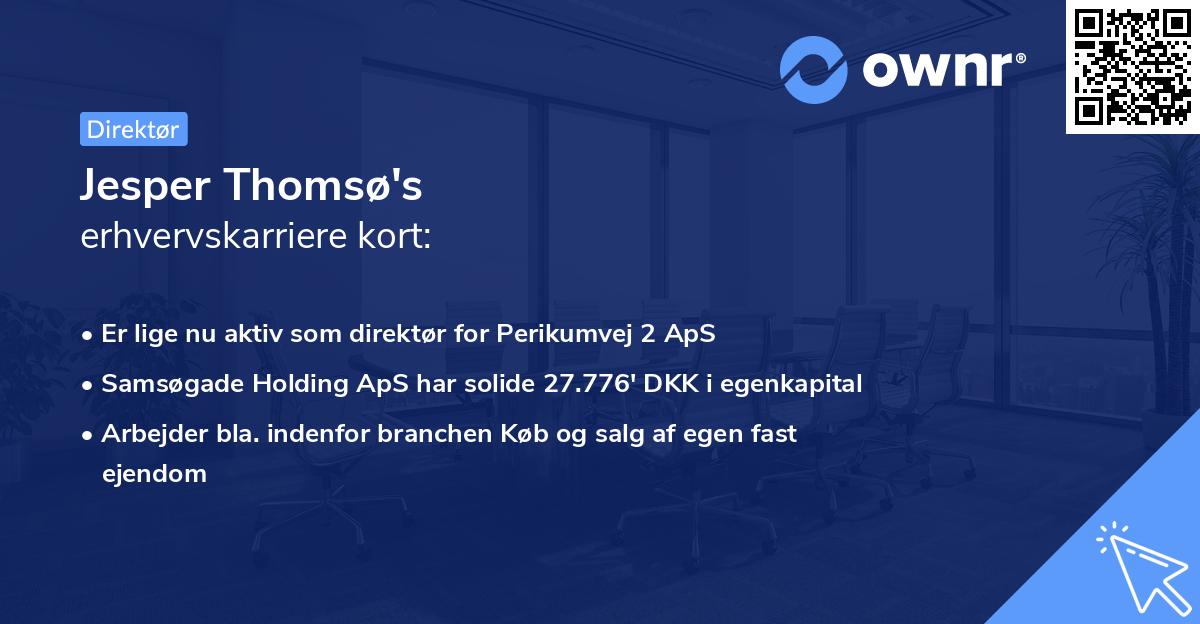 Jesper Thomsø's erhvervskarriere kort
