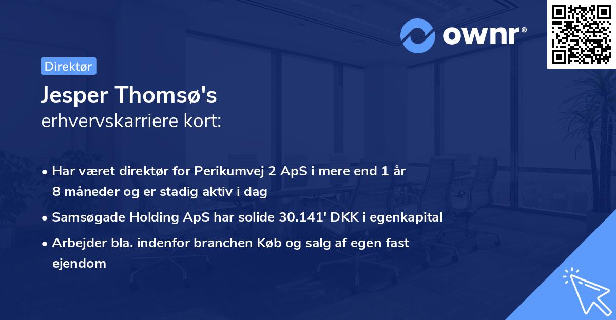 Jesper Thomsø's erhvervskarriere kort
